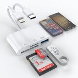 ADAPTADOR 3 EM 1 TIPO C LIGHTNING IPHONE USB 3.0 SD / MICRO SD