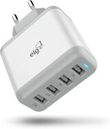 FONTE CARREGADOR USB COM 4 USB ELG  WC4,8A ULTRA RAPIDO