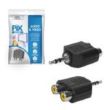 ADAPTADOR P2 MACHO ESTEREO PARA 2 RCA FEMEA   PIX  003-6100HC