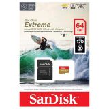 CARTÂO DE MEMORIA MICRO SD 64GB SANDISK  CLASSE 10 EXTREME 170 MB/S 4K