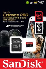 CARTAO DE MEMORIA MICRO SD 64GB SANDISK CLASSE 10 EXTREME PRO 200 MB/S 4K