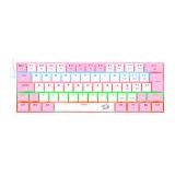 TECLADO MECANICO RGB REDRAGON LAKSHMI  BRANCO E ROSA K606WP-R   ABNT2 SWITCH AZUL