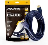 CABO HDMI 5M 2.1 AQUÁRIO 8K - PONTA BANHADA A OURO