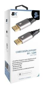 CABO DISPLAYPORT DP MACHO X MACHO 8K 1.80M CHIP SCE 018-7499