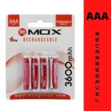 PILHA AAA RECARREGAVEL MOX 3600MAH C/4