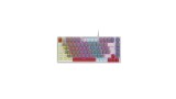 TECLADO GAMER MECANICO PCYES KIRIN BRANCO RGB  PTKRWG75RD SWITCH VERMELHO 252546