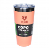 COPO TERMICO QUATI COM TAMPA 473ML CORAL