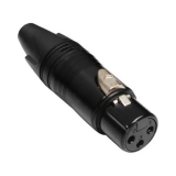 Plug Xlr Femea Preto Com Trava 3 Vias