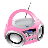 RÁDIO BOOMBOX COM LEITOR CD/BLUETOOTH/AUX/USB/FM 1200W P.M.P.O MEGA STAR MP1842BTB ROSA