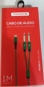 CABO DE AUDIO TIPO C PARA 2 P10 1M TOMATE  MCB-044