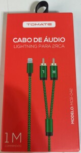 CABO DE AUDIO LIGHTNING IPHONE  PARA 2 RCA  1M TOMATE MCB-042