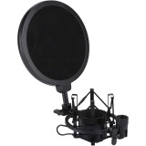 SUPORTE ARANHA PARA MICROFONE SHOCK MOUNT SMPF01 COM POP FILTER