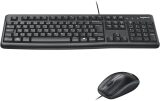 KIT TECLADO E MOUSE USB COM FIO LOGITECH MK120