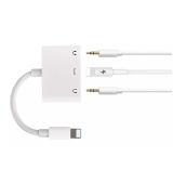 ADAPTADOR LIGHTNING IPHONE PARA 2 FONES 3.5MM