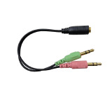 ADAPTADOR P3 FEMEA SAIDA FONE E MICROFONE P2