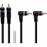 CABO DE AUDIO 90 GRAUS RCA X RCA C/ FIO TERRA 2 VIAS VINIK 5M 2RCAT90-5