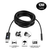 CAMERA ENDOSCOPICA USB 2 EM 1 ANDROID E PC 10 M CABO