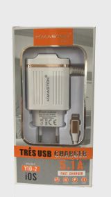 CARREGADOR CELULAR IPHONE 5.1A HMASTON 3 USB Y10-2