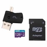 CARTAO DE MEMORIA MICRO SD 128GB 4K V30 MULTILASER CLASSE 10 C/ ADAPTADOR V8 E USB MC153