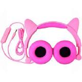 FONE DE OUVIDO K-MEX HEADPHONE P2 GATINHO AR31 ROSA