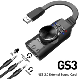 PLACA DE SOM EXTERNA VIA USB 2.0 PLEXTONE GS3 MARK II