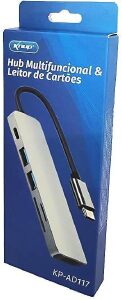 HUB TIPO C P/ HDMI USB 3.0 LEITOR CARTAO SD KNUP KP-AD117
