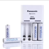 CARREGADOR DE PILHAS PANASONIC COM 4 PILHAS AA 1.2V 2000MAH