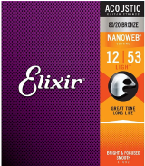 JOGO DE CORDAS P/ VIOLAO ACO ELIXIR 012-053 LIGHT NANOWEB 80/20 BRONZE