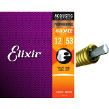 JOGO DE CORDAS P/ VIOLAO ACO ELIXIR 012-053 LIGHT NANOWEB PHOSPHOR BRONZE