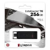 PEN DRIVE 256GB KINGSTON DATATRAVELER 70 PRETO TIPO C