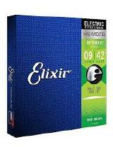 JOGO DE CORDAS P/ GUITARRA ELIXIR 09-042 SUPER LIGHT OPTIWEB NICKEL PLATED STEEL