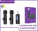 MICROFONE LAPELA P3 SEM FIO DUPLO K35 OI-PIX010