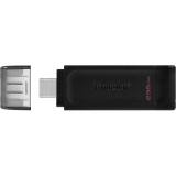 PEN DRIVE 256GB KINGSTON DATATRAVELER 70 PRETO TIPO C