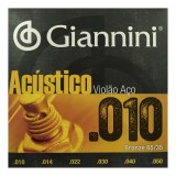 JOGO DE CORDAS VIOLAO AÇO .010 GIANNINI GESWAM