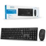 KIT MOUSE TECLADO EXBOM SEM FIO BK-S370 PRETO