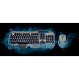 KIT TECLADO E MOUSE USB COM FIO GAMER MULTILASER WARRIOR TC223 SUPERFICIE EM METAL RAGNAR KEON