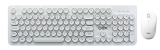 KIT TECLADO E MOUSE USB SEM FIO OEX TM410 COMBO POP BRANCO