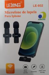 MICROFONE LAPELA DUPLO PARA CELULAR IPHONE LELONG LE-932