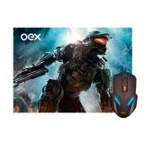 MOUSE USB COM FIO GAMER OEX MC100 WAR 6 BOTÕES 2400DPI COM MOUSE PAD