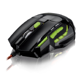 MOUSE USB COM FIO GAMER MULTILASER MO208 7 BOTOES 2400DPI PRETO E VERDE D8397