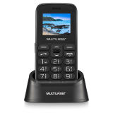 CELULAR VITA PRETO + BASE CARREGADOR BOTAO SOS MULTILASER P9121