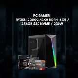 COMPUTADOR PC GAMER RYZEN 3200G/ 2X8GB DDR4/ SSD 256GB NVME/ 230W