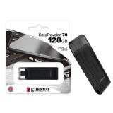 PEN DRIVE 128GB KINGSTON DATATRAVELER 70 PRETO TIPO C