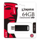 PEN DRIVE 64GB KINGSTON 2.0 DT 20 PRETO