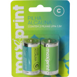 PILHA ALCALINA C LR14 1,5V MAX PRINT 2UN 756377