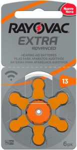 PILHA PARA APARELHO AUDITIVO RAYOVAC EXTRA ADVANCED 13 CARTELA COM 6