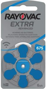 PILHA PARA APARELHO AUDITIVO RAYOVAC EXTRA ADVANCED 675 CARTELA COM 6