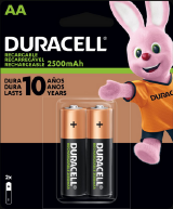 PILHA RECARREGAVEL AA 2500 MAH DURACELL C/2