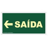 PLACA DE SINALIZAÇÃO VERDE SAIDA SETA ESQUERDA