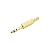 PLUG CONECTOR P10 STEREO DOURADO